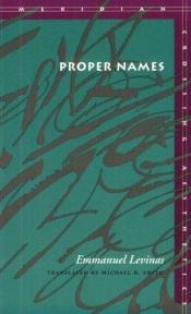 book cover of Proper names [incl On Maurice Blanchot] by Emmanuel Levinas