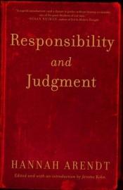 book cover of Responsibility and Judgment by Hannah Arendt
