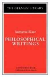 book cover of Philosophical Writings (German Library) by Іммануїл Кант
