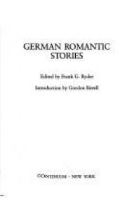 book cover of German Romantic Stories (German Library) by Josef Frhr. von Eichendorff
