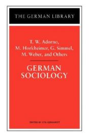 book cover of German Sociology (German Library) by Theodor W. Adorno