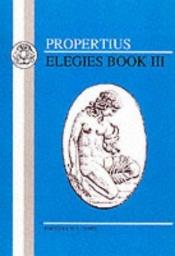 book cover of Il terzo libro delle elegie by Propertius
