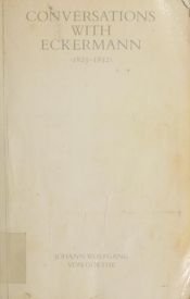book cover of Conversations de Goethe avec Eckermann by Johann Wolfgang von Goethe
