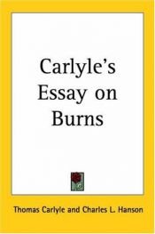 book cover of Carlyle's Essay on Burns (Gateway Series) by Thomas Carlyle