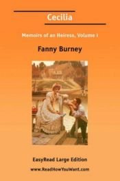 book cover of Cecilia; Or, Memoirs of an Heiress - Volume 1 by Fanny Burney