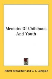 book cover of Memoirs of Childhood and Youth by Albert Schweitzer