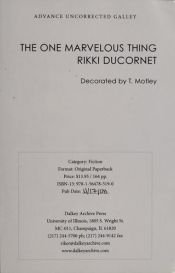 book cover of The one marvelous thing by Rikki Ducornet