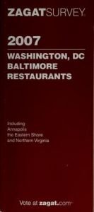 book cover of Zagat Survey: 1996 Washington D.C., Baltimore Restaurants by Zagat Survey
