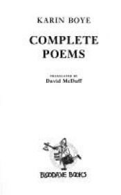 book cover of Complete poems by Karin Boye