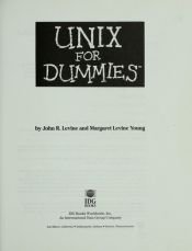 book cover of UNIX for Dummies by John R. Levine