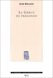 book cover of La Grèce de personne by Jean Bollack