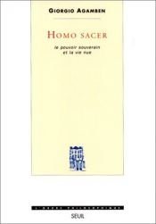 book cover of Homo Sacer - Le pouvoir souverain et la vie nue by Giorgio Agamben