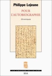 book cover of Pour l'autobiographie by Philippe Lejeune