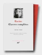 book cover of Racine: Oeuvres Completes Vol. 1: Theatre, Poesies by Jean Racine