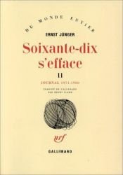 book cover of Soixante-dix s'efface by Ernst Jünger