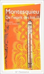 book cover of De l'esprit des lois t02 by Charles Louis de Secondat Montesquieu