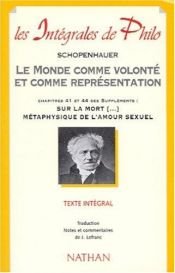 book cover of Le Monde comme Volonté et comme Représentation by Arthur Schopenhauer