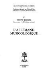 book cover of L'allemand musicologique by Simone Wallon