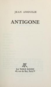 book cover of Antigone by Jean Anouilh