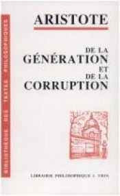 book cover of De la génération et de la corruption by Aristote