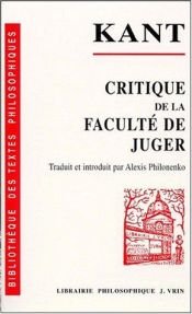 book cover of Critique de la faculté de juger by Emmanuel Kant