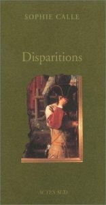 book cover of Disparition, tableaux volés by Sophie Calle