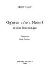 book cover of Qu'est-ce qu'une nation ? et autres écrits politiques by Ernest Renan