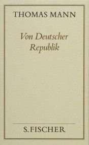 book cover of Da república alemã (Von deutscher Republik) by Thomas Mann