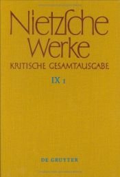 book cover of Nietzsche. Werke, Kritische Gesamtausgabe IX 3. Notizheft N VII 3, N VII 4 by פרידריך ניטשה