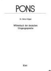 book cover of Pons Worterbuch Der Deutschen Umgangssprache by Heinz Küpper