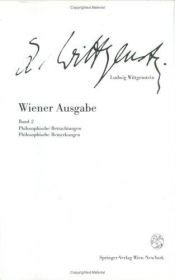 book cover of Wiener Ausgabe, Vol. 2 by Ludwig Wittgenstein