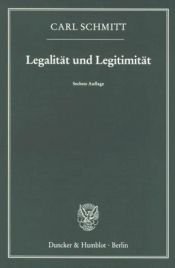 book cover of Legalität und Legitimität by Carl Schmitt