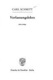 book cover of Verfassungslehre by Carl Schmitt