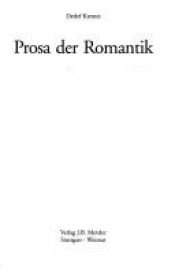 book cover of Prosa der Romantik by Detlef Kremer