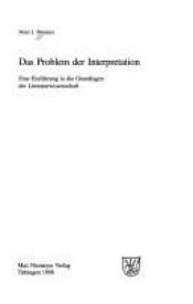 book cover of Das Problem der Interpretation. Eine Einführung in die Grundlagen der Literaturwissenschaft by Peter J. Brenner