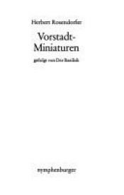 book cover of Vorstadtminiaturen by Herbert Rosendorfer