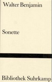 book cover of Sonette (Bd. 876 der Bibliothek Suhrkamp) by Walter Benjamin