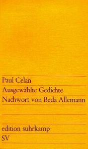 book cover of Ausgewahlte Gedichte Nachwort Von Beda Allemann by Paul Celan