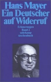book cover of Ein Deutscher auf Widerruf by Hans Mayer