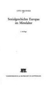 book cover of Euroopan keskiajan sosiaalihistoria by Otto Brunner