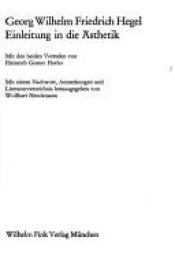 book cover of Einleitung in die Asthetik (Uni-Taschenbucher) by Georg W. Hegel