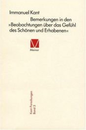 book cover of Bemerkungen in den "Beobachtungen über das Gefühl des Schönen und Erhabenen" by Immanuel Kant