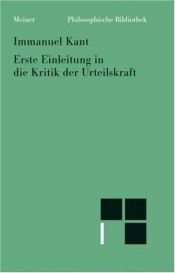 book cover of First Introduction To the Critique of Judgement by Immanuel Kant