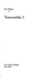 book cover of Teaterstykke 1 by Jon Fosse