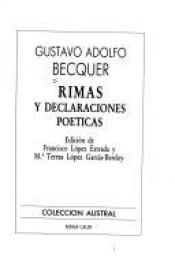 book cover of Rimas y declaraciones poéticas by Gustavo Adolfo Bécquer