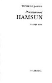 book cover of Prosessen mot Hamsun by Thorkild Hansen