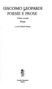 book cover of Poesie e prose (I Meridiani); Volume primo: Poesie by Giacomo Leopardi