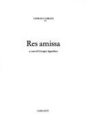 book cover of Res amissa (Poesia) by Giorgio Caproni