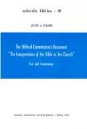 book cover of The Biblical Commission's document "The interpretation of the Bible in the Church": Text and commentary (Subsidia Biblica) by Joseph A. Fitzmyer