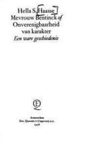 book cover of Mevrouw Bentinck by Hella S. Haasse